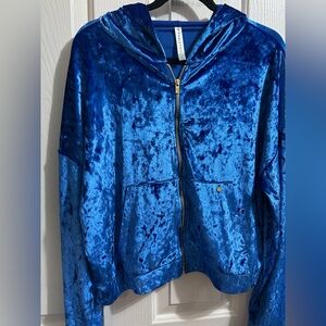 Fabletics Shimmering Blue Zip-Up Hoodie